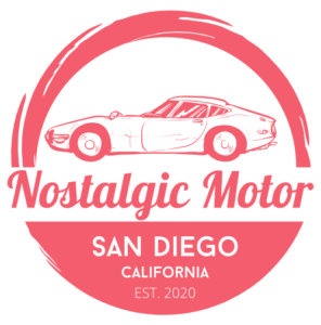 Nostalgic Motor Logo styled as a sticker